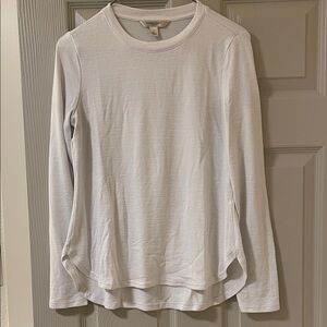 Banana Republic White Luxespun Long Sleeve T-Shirt